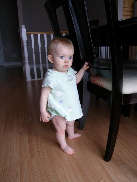 Only a fingernail is preventing her from standing without assistance
