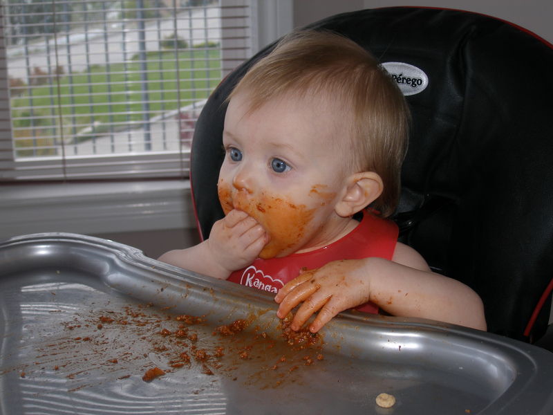 Not quite as bad as Daddy when he was my age, but a pretty good job of getting sauce everywhere
