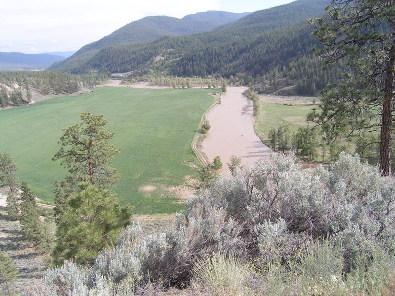Looking down at the Nicola River
