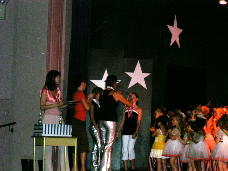 Rebecca receiving her third medal
