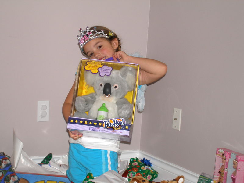 Kaija showing off her koala bear
