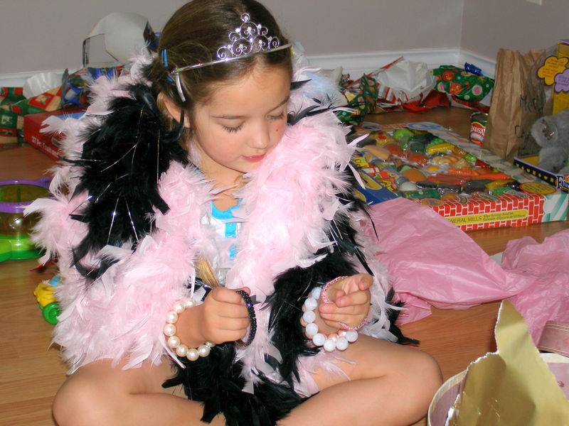 Checking out the bracelets
