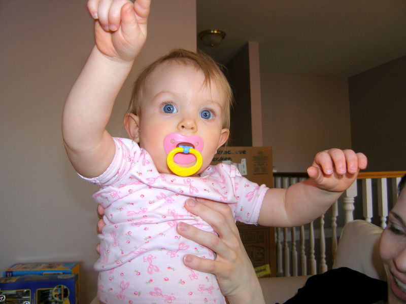 Maddi pointing at something
