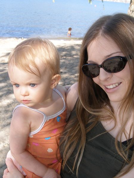 Maddi and Mommy at the beach
