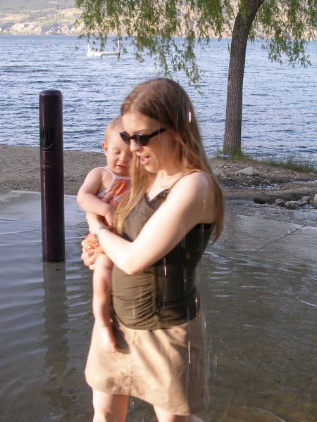 Maddi getting wet
