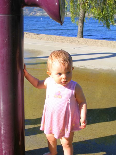 Soaked!  I guess she liked it
