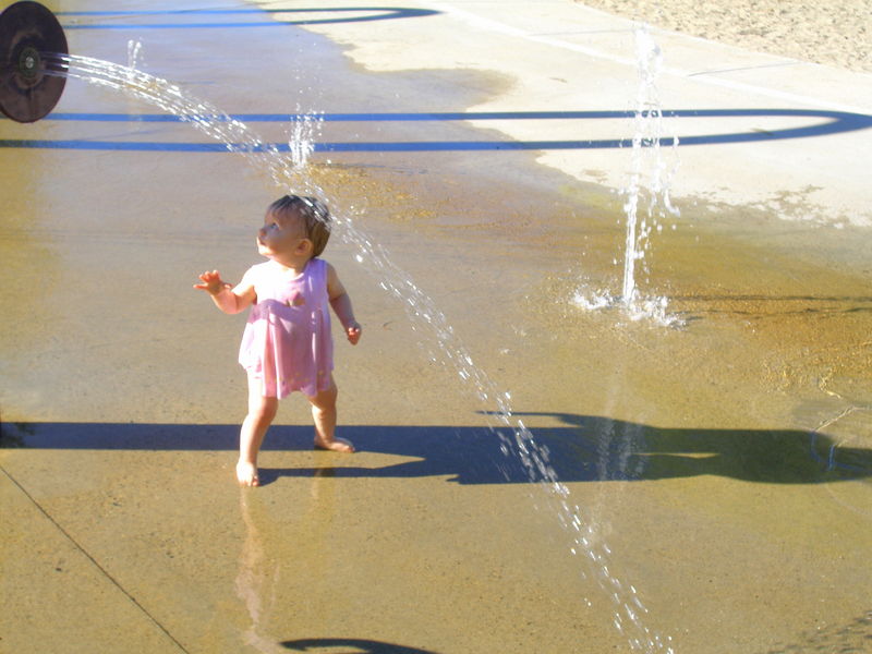 Surveying the water toys
