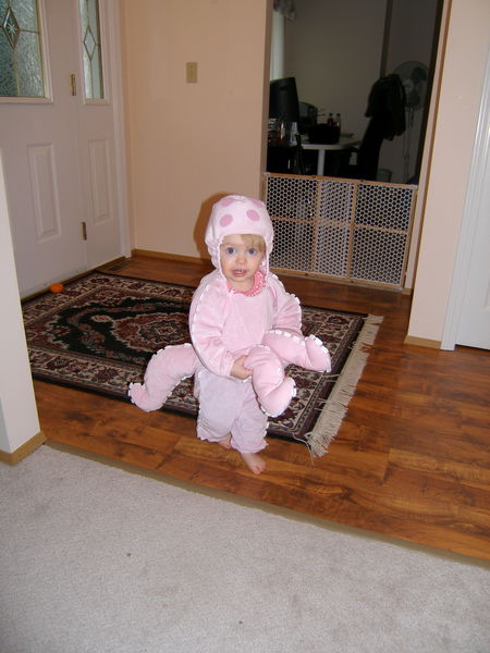 Halloween dress rehearsal, had to make sure her costume fits
