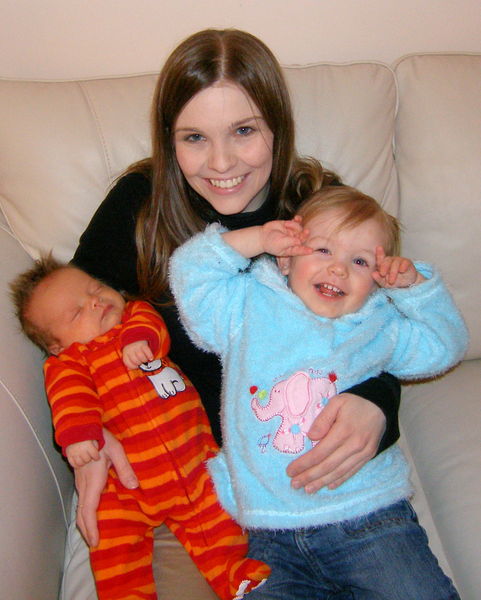 Mommy, Maddi & seven-week-old James
