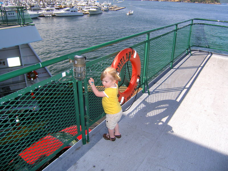 Maddi checking out the cars
Keywords: Seattle, Victoria, Anacortes ferry
