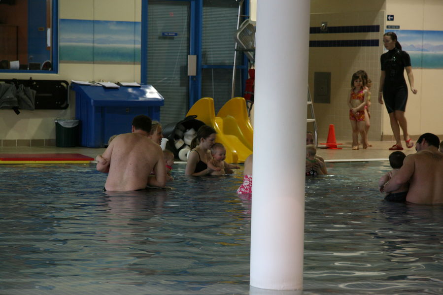 James' first turn in the pool
