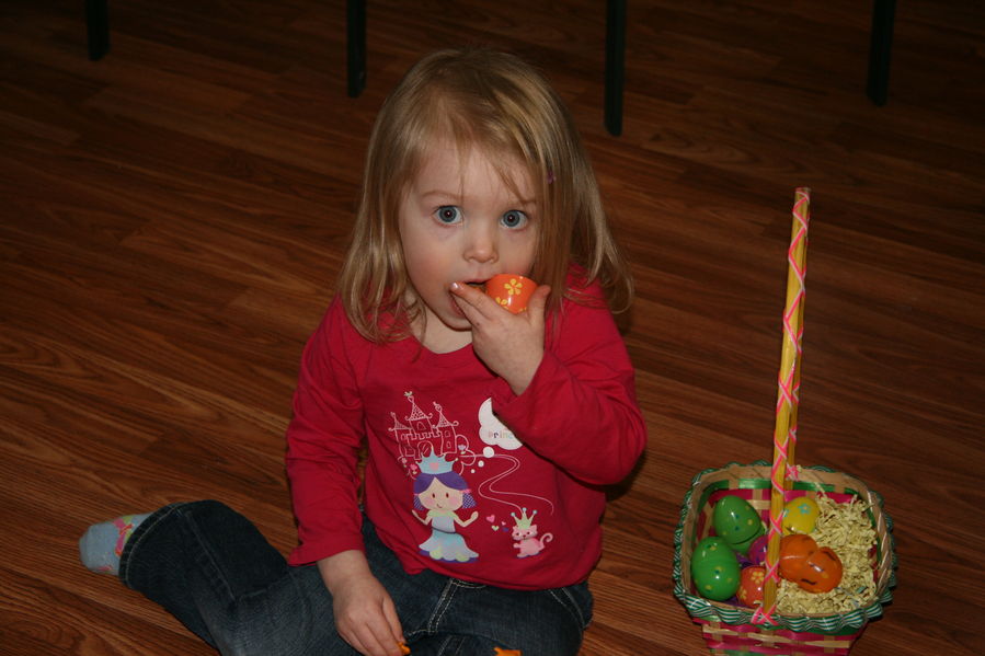 Eating mini-eggs

