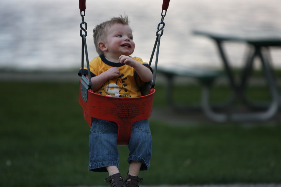 James loves to swing
