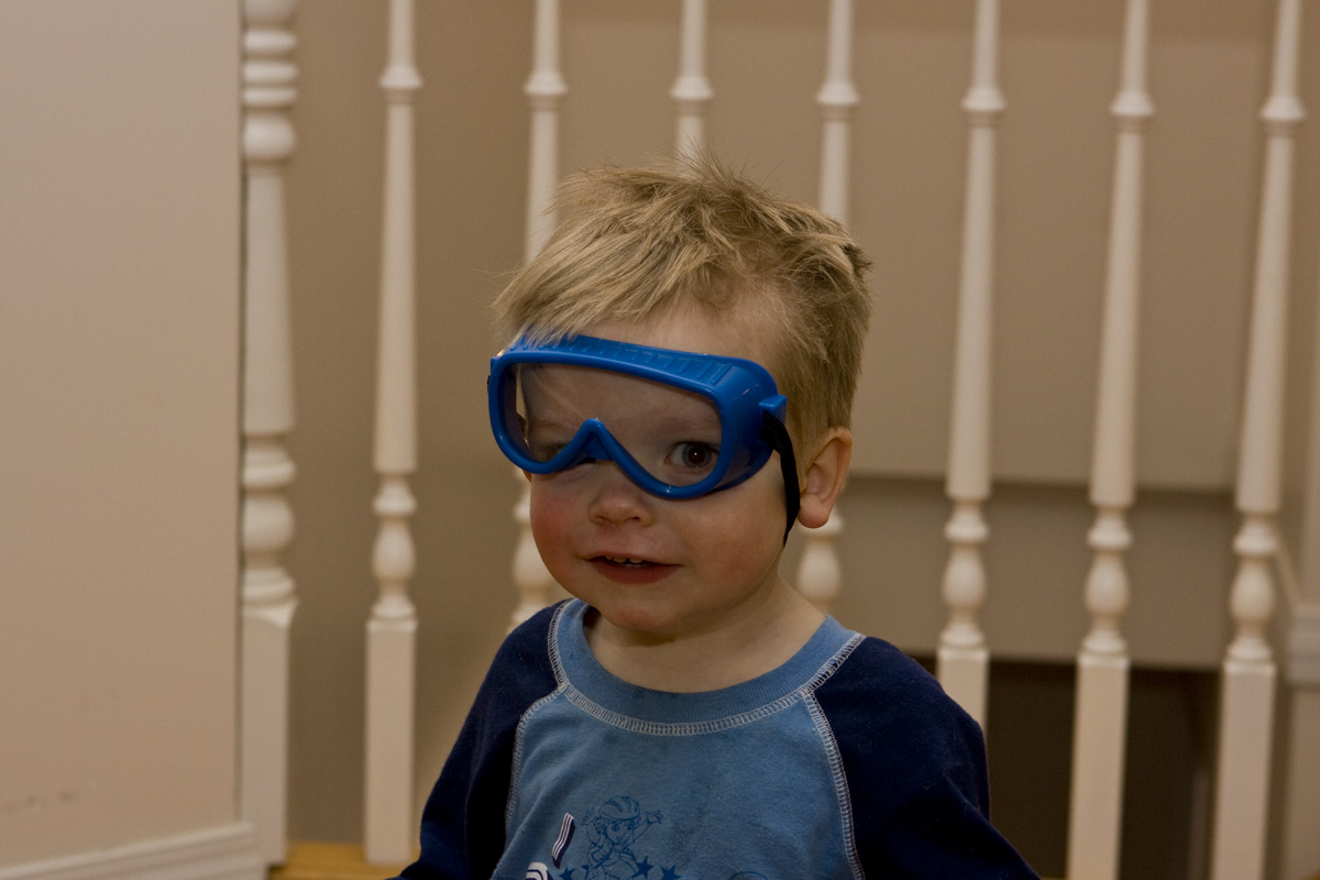 James put them on all by himself!  Can you tell?

