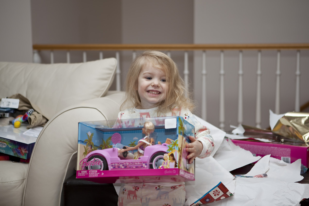 Maddi got a Barbie car
