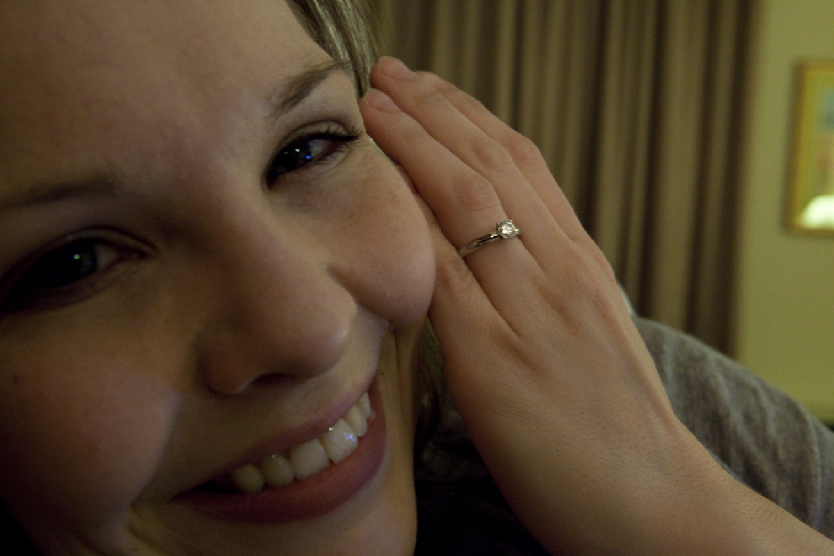 I gave Heather this "engagement" ring on our 4th wedding anniversary.  It was long overdue.
