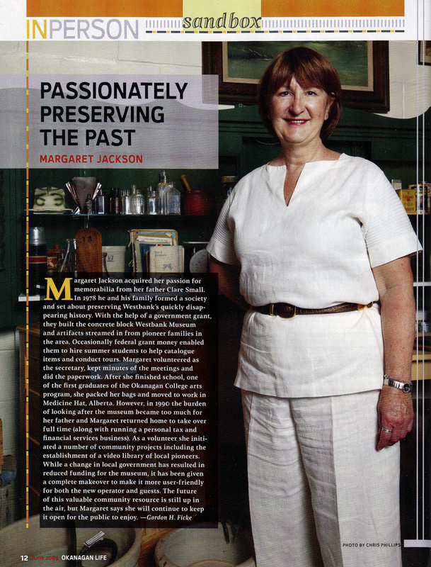 July 2009 - Okanagan Life - Margaret Jackson
