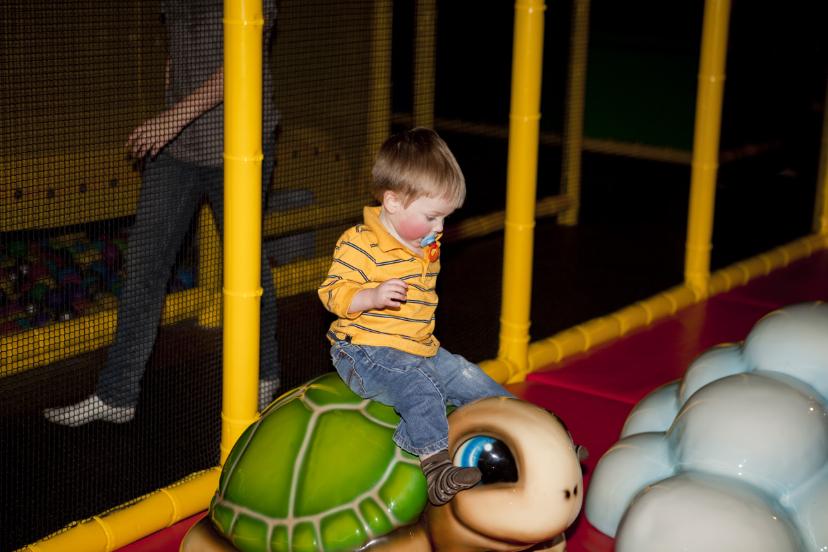 Jamesy riding the turtle
