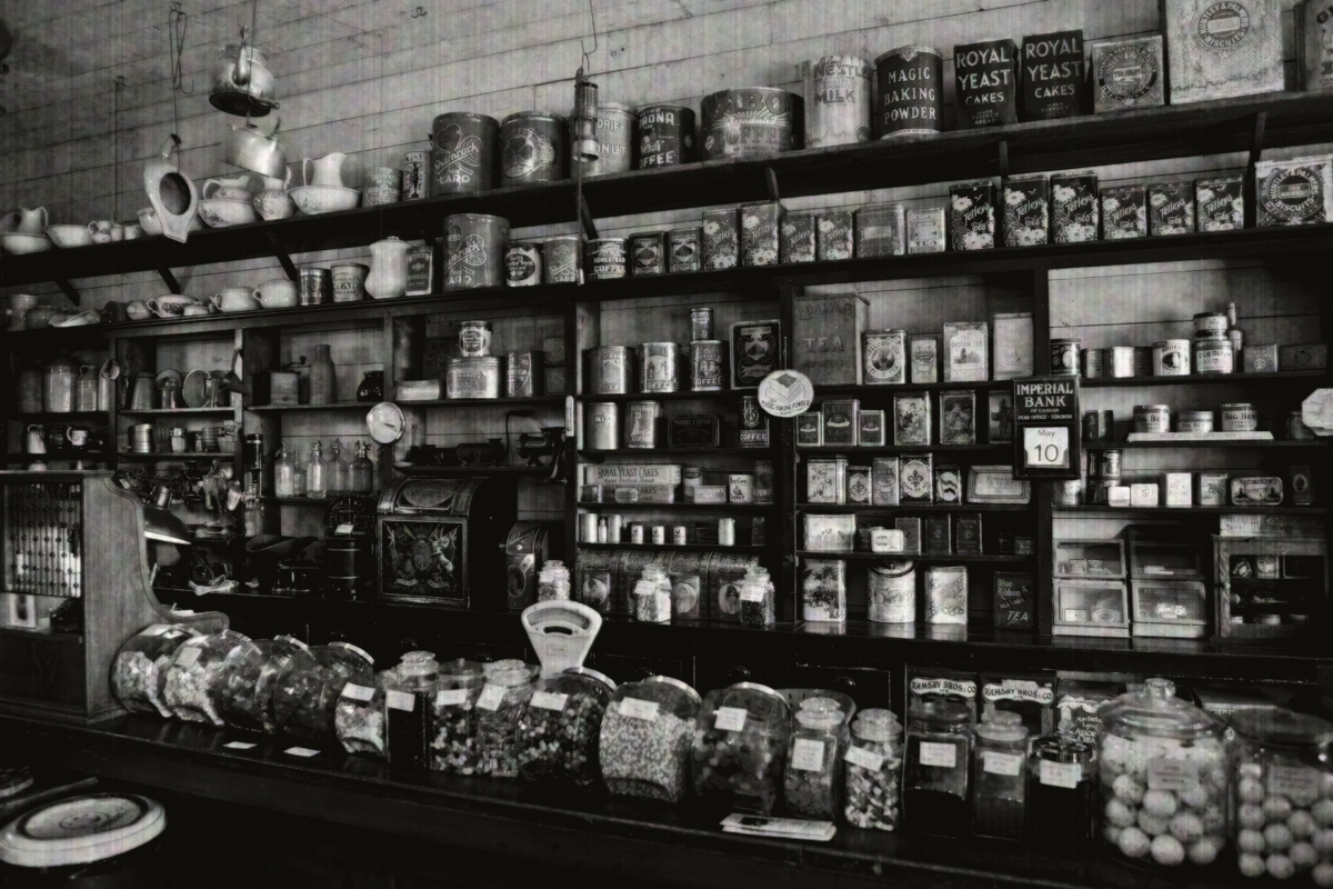 O'Keefe Ranch - General Store in B&W + grain
