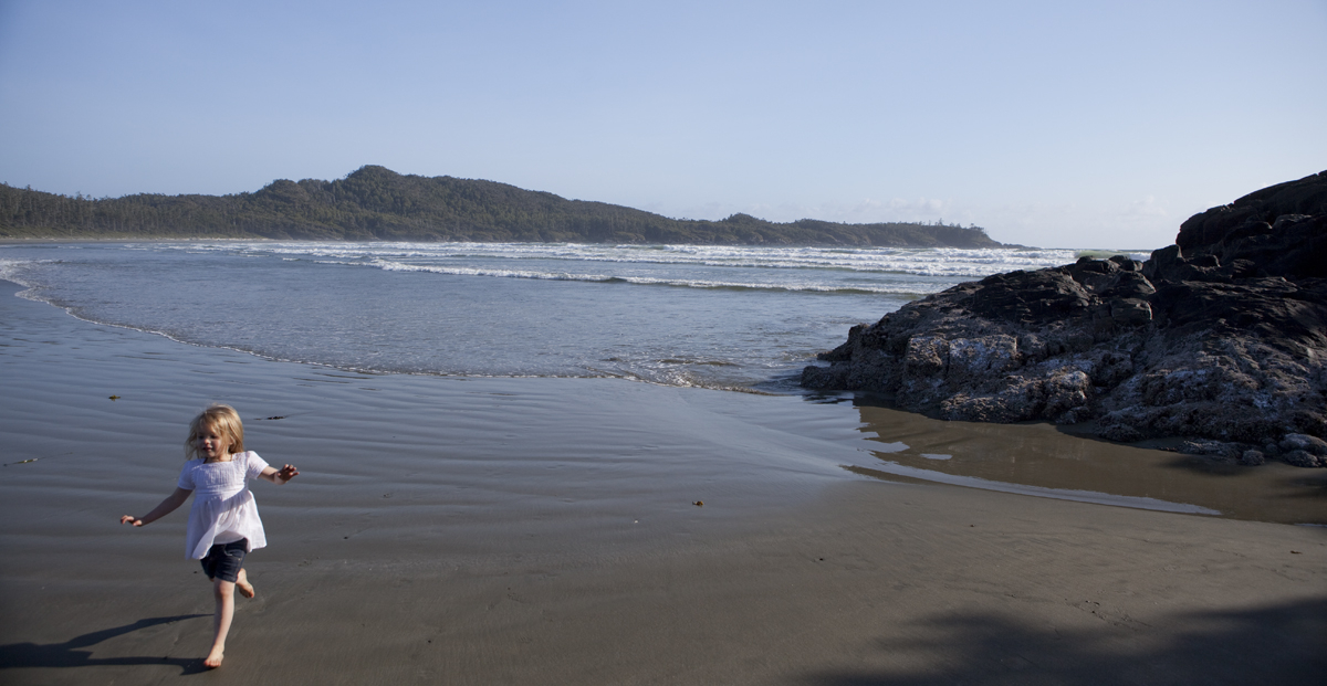 By the way Maddi is running, you'd think the Pacific Ocean might be cold  ;)
