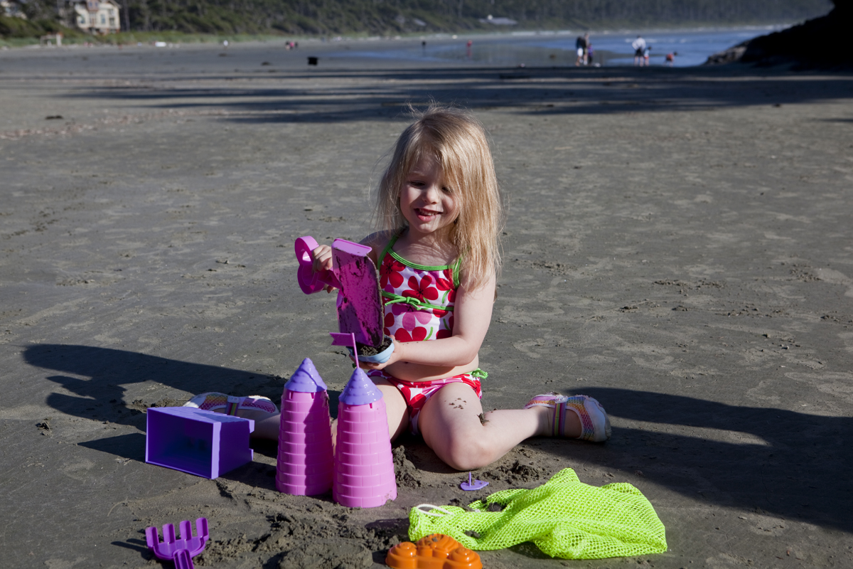 Maddi playing on the beach
