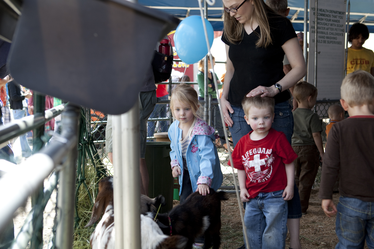Mommy, Maddux and James visit the petting zoo
