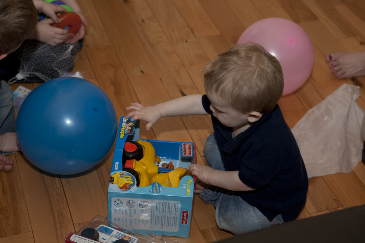 Thomas loves this truck that he got from Auntie Kathy
