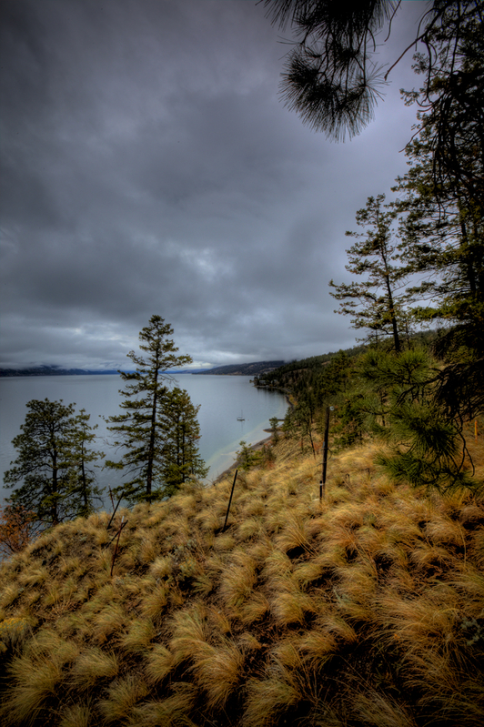Looking north towards Vernon along Okanagan Lake from McKinley Landing
