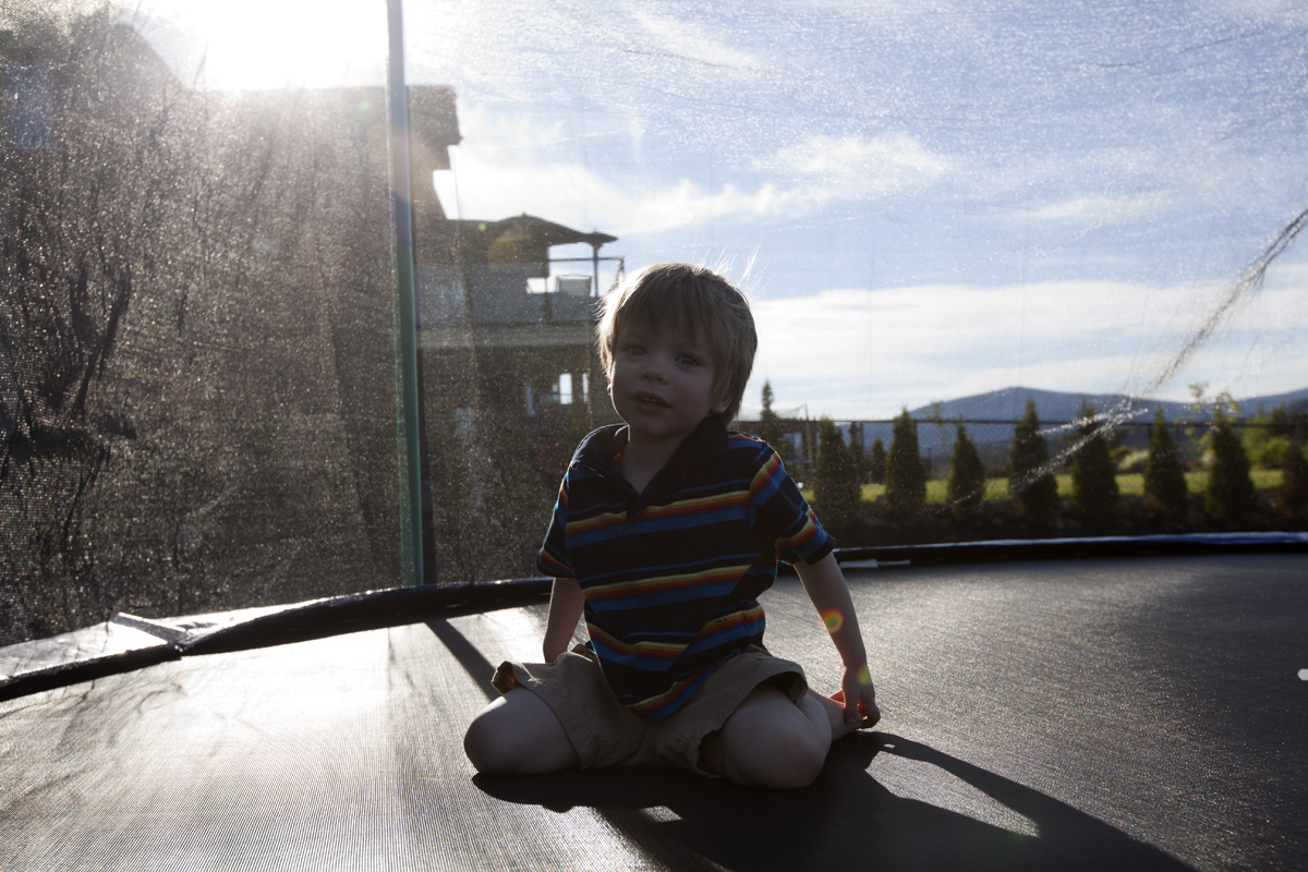 James on the trampoline
Keywords: James