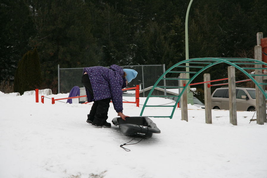 Sledding on Christmas Day
